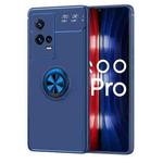 For vivo iQOO 8 Pro Metal Ring Holder 360 Degree Rotating TPU Case(Blue)