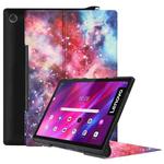 For Lenovo Yoga Tab 11 Custer Texture Coloured Drawing Pattern Horizontal Flip PU Leather Case with Holder & Sleep / Wake-up Function(Milky Way Nebula)