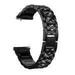 For Samsung Galaxy Watch Active2 20mm Three-beads Diamond Steel Watch Band(Black)
