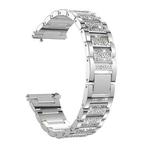 For Samsung Galaxy Watch Active2 20mm Three-beads Diamond Steel Watch Band(Silver)