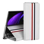For Samsung Galaxy Z Fold3 5G Lychee Texture PU Card Slot Leather Case with Holder(White)