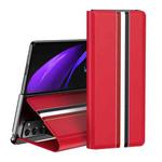 For Samsung Galaxy Z Fold3 5G Lychee Texture PU Card Slot Leather Case with Holder(Red)