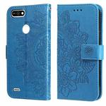 7-petal Flowers Embossing Pattern Horizontal Flip PU Leather Case with Holder & Card Slots & Wallet & Photo Frame For Tecno Pop 2 F / Pop 2 Power(Blue)