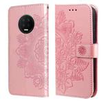 7-petal Flowers Embossing Pattern Horizontal Flip PU Leather Case with Holder & Card Slots & Wallet & Photo Frame For Infinix Note 7 / X690(Rose Gold)