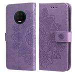 7-petal Flowers Embossing Pattern Horizontal Flip PU Leather Case with Holder & Card Slots & Wallet & Photo Frame For Infinix Note 7 / X690(Light Purple)