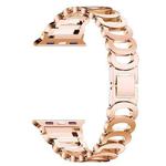 C-type Diamond Steel Watch Band For Apple Watch Series 8&7 41mm / SE 2&6&SE&5&4 40mm / 3&2&1 38mm(Rose Gold)