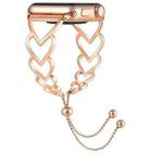 Heart Metal Watch Band For Apple Watch Ultra 49mm / Series 8&7 45mm / SE 2&6&SE&5&4 44mm / 3&2&1 42mm(Rose Gold)