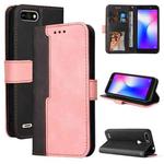 Business Stitching-Color Horizontal Flip PU Leather Case with Holder & Card Slots & Photo Frame For Tecno Pop 2 F / Pop 2 Power / Itel P13 B1F(Pink)