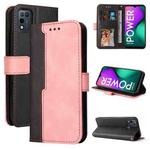 Business Stitching-Color Horizontal Flip PU Leather Case with Holder & Card Slots & Photo Frame For Infinix Smart 5 / Hot 10 Lite / X657(Pink)