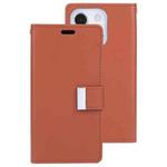 For iPhone 13 GOOSPERY RICH DIARY Crazy Horse Texture Horizontal Flip Leather Case with Holder & Card Slots & Wallet(Brown)