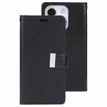 For iPhone 13 GOOSPERY RICH DIARY Crazy Horse Texture Horizontal Flip Leather Case with Holder & Card Slots & Wallet(Black)