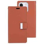 For iPhone 13 mini GOOSPERY RICH DIARY Crazy Horse Texture Horizontal Flip Leather Case with Holder & Card Slots & Wallet (Brown)
