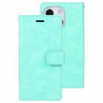For iPhone 13 mini GOOSPERY MANSOOR Crazy Horse Texture Horizontal Flip Leather Case with Holder & Card Slots & Wallet (Mint Green)