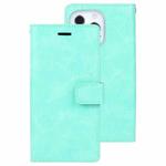 For iPhone 13 Pro Max GOOSPERY MANSOOR Crazy Horse Texture Horizontal Flip Leather Case with Holder & Card Slots & Wallet (Mint Green)