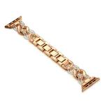Cowboy Chain + Resin Metal Watch Band For Apple Watch Series 8&7 41mm / SE 2&6&SE&5&4 40mm / 3&2&1 38mm(Rose Gold+Transparent)