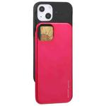 For iPhone 13 GOOSPERY SKY SLIDE BUMPER TPU + PC Sliding Back Cover Protective Case with Card Slot(Rose Red)