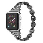 Diamond Stainless Steel Watch Band For Apple Watch Series 8&7 41mm / SE 2&6&SE&5&4 40mm / 3&2&1 38mm(Black)