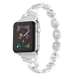 Diamond Stainless Steel Watch Band For Apple Watch Ultra 49mm / Series 8&7 45mm / SE 2&6&SE&5&4 44mm / 3&2&1 42mm(Silver)