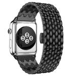 Dragon-scale Texture Metal Watch Band For Apple Watch Series 8&7 41mm / SE 2&6&SE&5&4 40mm / 3&2&1 38mm(Black)