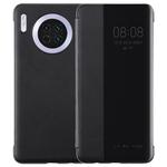 For Huawei Mate 30 Intelligent PU Horizontal Flip Protective Case with Smart View Window & Sleep Wake-up Function(Black)