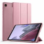 For Samsung Galaxy Tab A7 Lite T225 3-folding Horizontal Flip Honeycomb TPU Shockproof + PU Leather Case with Holder(Rose Gold)