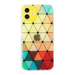 For iPhone 11 Hollow Diamond-shaped Squares Pattern TPU Precise Hole Phone Protective Case (Yellow)