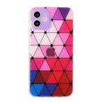 For iPhone 11 Hollow Diamond-shaped Squares Pattern TPU Precise Hole Phone Protective Case (Purple)