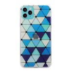 For iPhone 11 Pro Hollow Diamond-shaped Squares Pattern TPU Precise Hole Phone Protective Case (Blue)