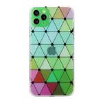 For iPhone 11 Pro Hollow Diamond-shaped Squares Pattern TPU Precise Hole Phone Protective Case (Green)