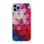 For iPhone 11 Pro Max Hollow Diamond-shaped Squares Pattern TPU Precise Hole Phone Protective Case (Purple)