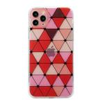 For iPhone 11 Pro Max Hollow Diamond-shaped Squares Pattern TPU Precise Hole Phone Protective Case (Red)