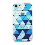 Hollow Diamond-shaped Squares Pattern TPU Precise Hole Phone Protective Case For iPhone XR(Blue)