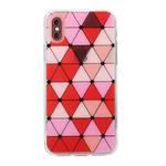 For iPhone XS Max Hollow Diamond-shaped Squares Pattern TPU Precise Hole Phone Protective Case(Red)