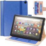 For Amazon Kindle Fire HD 10/HD 10 Plus 2021 Retro Texture PU Leather Horizontal Flip Leather Case with Holder & 2 Card Slots & Hand Strap & Sleep / Wake-up Function(Blue)