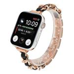 Single Row Metal Watch Band For Apple Watch Series 8&7 41mm / SE 2&6&SE&5&4 40mm / 3&2&1 38mm(Rose Gold Black)