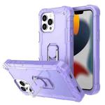 For iPhone 13 Pro Max PC + Rubber 3-layers Shockproof Protective Case with Rotating Holder (Purple)