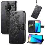 Butterfly Love Flowers Embossed Horizontal Flip Leather Case with Holder & Card Slots & Wallet & Lanyard For Infinix Note 7(Black)