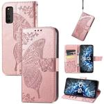 Butterfly Love Flowers Embossed Horizontal Flip Leather Case with Holder & Card Slots & Wallet & Lanyard For vivo IQOO Neo 3(Rose Gold)