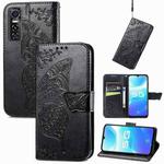 Butterfly Love Flowers Embossed Horizontal Flip Leather Case with Holder & Card Slots & Wallet & Lanyard For vivo S7e(Black)