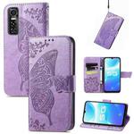 Butterfly Love Flowers Embossed Horizontal Flip Leather Case with Holder & Card Slots & Wallet & Lanyard For vivo S7e(Light Purple)