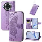 Butterfly Love Flowers Embossed Horizontal Flip Leather Case with Holder & Card Slots & Wallet & Lanyard For CUBOT Note 20(Light Purple)
