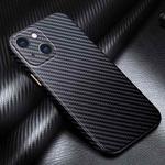 For iPhone 13 mini R-JUST Carbon Fiber Leather Texture All-inclusive Shockproof Back Cover Case (Black)