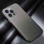 For iPhone 13 Pro R-JUST Carbon Fiber Leather Texture All-inclusive Shockproof Back Cover Case (Grey)