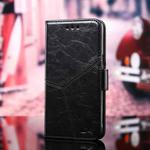 For iPhone 13 mini Geometric Stitching Horizontal Flip TPU + PU Leather Case with Holder & Card Slots & Wallet (Black)