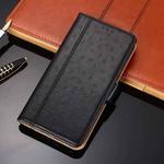 For iPhone 13 Pro Ostrich Texture PU + TPU Horizontal Flip Leather Case with Holder & Card Slots & Wallet (Black)