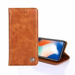 For iPhone 13 Non-Magnetic Retro Texture Horizontal Flip Leather Case with Holder & Card Slots & Wallet(Brown)
