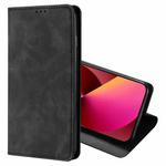 For iPhone 13 Skin Feel Magnetic Horizontal Flip Leather Case with Holder & Card Slots(Black)