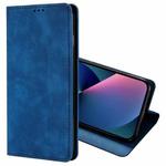 For iPhone 13 mini Skin Feel Magnetic Horizontal Flip Leather Case with Holder & Card Slots (Blue)