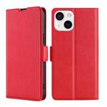 For iPhone 13 mini Ultra-thin Voltage Side Buckle PU + TPU Horizontal Flip Leather Case with Holder & Card Slot (Red)