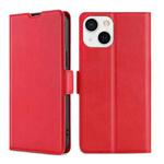For iPhone 13 Ultra-thin Voltage Side Buckle PU + TPU Horizontal Flip Leather Case with Holder & Card Slot(Red)